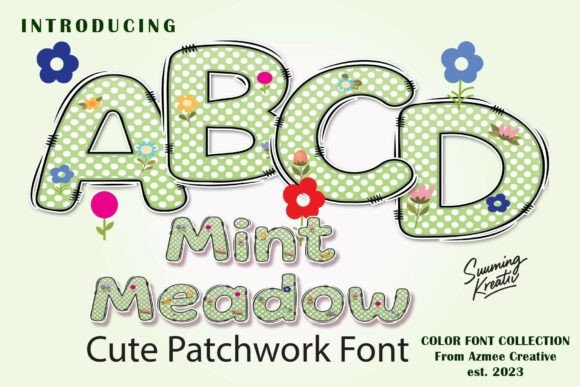 Mintmeadow: A Pastel Patchwork Font for Whimsical Design