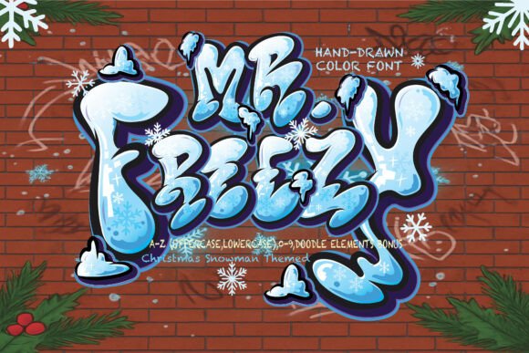 Mr. Freezy: A Snowman Color Font for Winter Design Projects