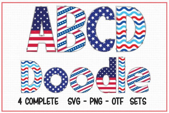 Patriotic Doodle: A Modern Color Font for Vibrant Designs