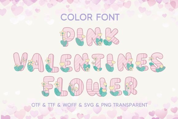 Pink Valentines Flower: A Charming Display Typeface