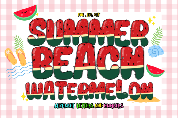 Summer Beach Watermelon: A Vibrant Color Font for Seasonal Design